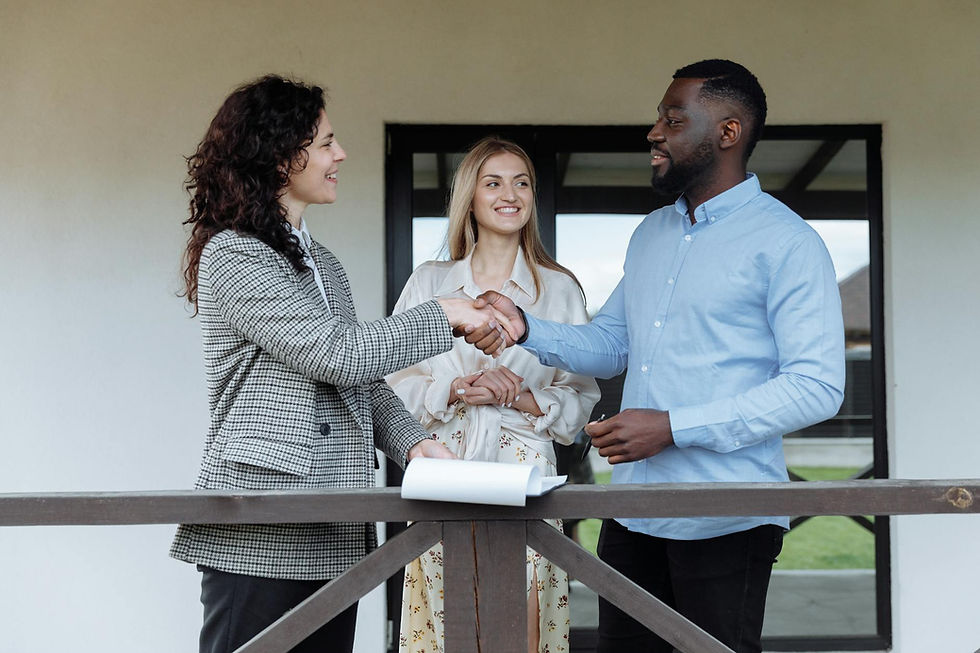 family buying a home